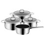 WMF Pentole Set 4 Pezzi Pentole Casseruola Vignola Rivestito Vetro Cromargan in Acciaio Inox Lucido Rivestimento Antiaderente L