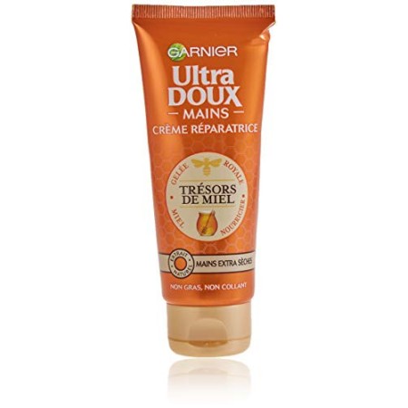 Garnier Ultra Dolce Tesori di Miele- Crema mani riparatrice per pelli molto secche asciutte, 75 ml
