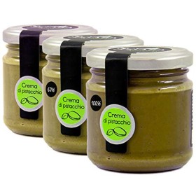 SCIARA - Kit degustazione 3pz Crema di Pistacchio Spalmabile - Tris creme al 30%, 60%, 100% di pistacchi. Una selezione di creme