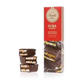 Barretta Torrone al Rhum Ricoperta 200g - Farcita a Mano con Crema al Rum - Cioccolato Artigianale - Senza Glutine