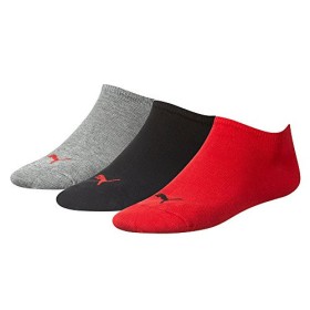 Puma Unisex - Calzini Sport, pacco da 3, Colore Nero, Rosso, Grigio (Schwarz/Rot/Grigio), Taglia 39-42 EU