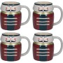 KitchenCraft The Nutcracker Collection - Set di 4 tazze natalizie, a forma di boccale, colore: Dolomite, colore: Rosso