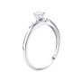 Orovi Anello da donna in oro bianco 0,16 kt con solitario centrale e diamante da 9 carati (375), con brillanti da 0,05 carati e 