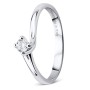 Orovi, Anello da donna in oro bianco (750) 18 kt con trio di diamanti da 0,12 kt, realizzato a mano in Italia e Oro bianco, 20, 