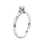 Orovi, Anello da donna in oro bianco (750) 18 kt con trio di diamanti da 0,12 kt, realizzato a mano in Italia e Oro bianco, 20, 