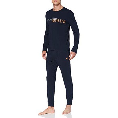 Emporio Armani Underwear Pajamas Set di Pigiama, Navy/Navy, XL Uomo