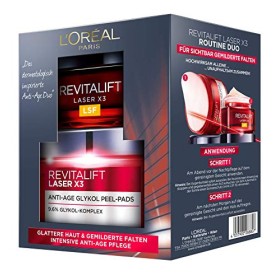 L'Oréal Paris Revitalift Laser X3 Routine Duo Set per la cura del viso intensiva anti-età, attenua le rughe e garantisce una p