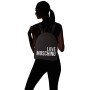 Love Moschino Canvas, Borsa a Zainetto Donna, Nero, 37,5 x 29 x 14 cm