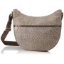 Borbonese Luna Bag Medium, Borsa a Tracolla Donna, Marrone (Op Naturale/Nero), 35x38x15 cm (W x H x L)