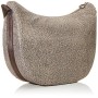 Borbonese Luna Bag Medium, Borsa a Tracolla Donna, Marrone (Op Naturale/Nero), 35x38x15 cm (W x H x L)