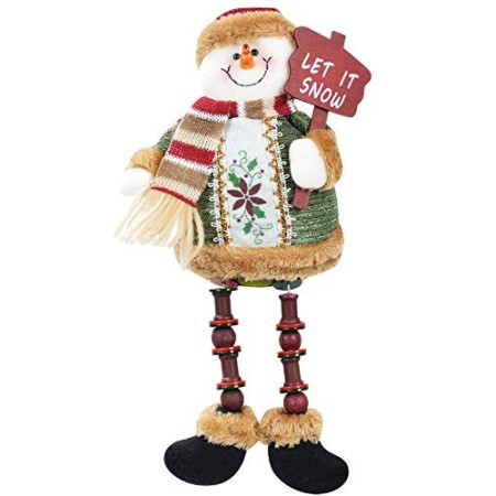 UMIPUBO Decorazioni natalizie Babbo Natale seduto in porcellana pupazzo di neve renna ornamento natalizio gambe lunghe tavolo ca