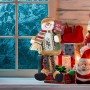 UMIPUBO Decorazioni natalizie Babbo Natale seduto in porcellana pupazzo di neve renna ornamento natalizio gambe lunghe tavolo ca