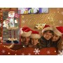 UMIPUBO Decorazioni natalizie Babbo Natale seduto in porcellana pupazzo di neve renna ornamento natalizio gambe lunghe tavolo ca
