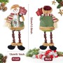 UMIPUBO Decorazioni natalizie Babbo Natale seduto in porcellana pupazzo di neve renna ornamento natalizio gambe lunghe tavolo ca