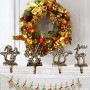 LoveStory - Confezione da 2 Ganci in Ferro per Appendere Calza di Natale, Pupazzo di Neve, Babbo Natale, Fiocco di Neve, Cervo, 