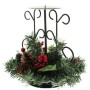 WeRChristmas - Portacandela centrotavola Decorativo con pigne e Bacche, 22 cm, Un Supporto per Candela Centrale, Motivo Natalizi