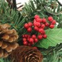 WeRChristmas - Portacandela centrotavola Decorativo con pigne e Bacche, 22 cm, Un Supporto per Candela Centrale, Motivo Natalizi