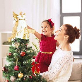 The Christmas Workshop 82050 Tradizionale Top Angelo Albero di Natale, 30 cm, crema/oro