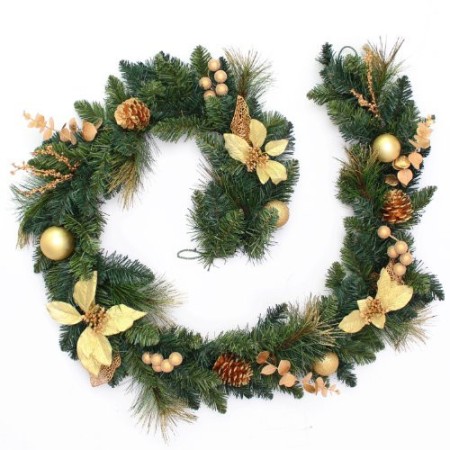 WeRChristmas 6 ft WRC-2119 - Ghirlanda di Natale decorativa, 182.88, Colore Crema / Oro