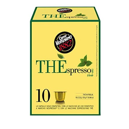 Caffè Vergnano 1882 THÈspresso Capsule Tè Compatibili Nespresso, Thè Verde - 6 confezioni da 10 capsule (totale 60)