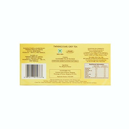Twinings - Earl Grey Tea Classics, Tè neri dal sapore di bergamotto - 25 bustine