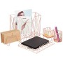 Set organizer da scrivania, 5 in 1 organizer da scrivania per casa, ufficio - oro rosa
