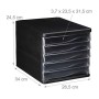 Relaxdays Organizer da Scrivania 5 Cassetti per Articoli di Cancelleria e Documenti, Formato A4 HLP 24,5x26,5x34 cm Nero, PP, 24