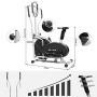 ISE Cross Trainer Ellittica Trainer 2 in 1, cyclette con sedile, allenamento cardio con sensori di impulso, max. 120 kg, SY-9002