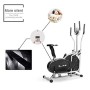 ISE Cross Trainer Ellittica Trainer 2 in 1, cyclette con sedile, allenamento cardio con sensori di impulso, max. 120 kg, SY-9002