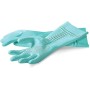 Spontex 12452017 Mani Preziose Guanti Casalinghi con Estratti di tè Bianco-1 Paio, Nitrile, Verde Acqua, Taglia M