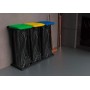 Adventa Portasacco-Portarifiuti Tris Raccolta Differenziata, Grigio Nero, 94.5 x 36 x 81