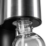 LEVIVO Bottiglia per Gasatore d’Acqua Chiusura Quadrupla a Baionetta, 1 l, Nero, 8 x 8 x 28 cm
