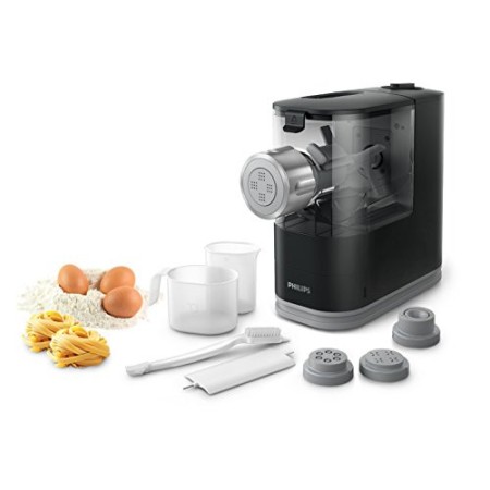 Philips HR2345/29 Viva Collection Pastamaker - Macchina con 4 trafile per preparare da zero pasta e spaghetti, 150 W, Nero