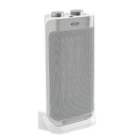 Argo Boogie Plus Termoventilatore Ceramico a Torre, 2 Modalità di Riscaldamento Eco e Comfort, 1000 - 2000 W, Bianco/Argento