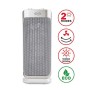 Argo Boogie Plus Termoventilatore Ceramico a Torre, 2 Modalità di Riscaldamento Eco e Comfort, 1000 - 2000 W, Bianco/Argento