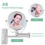 BATHWA Specchio da Parete per Bagno, Specchio per Trucco LED Specchio Cosmetico Pieghevole, Removibile Retrattile Bifacciale Spe