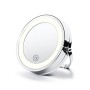 BATHWA Specchio da Parete per Bagno, Specchio per Trucco LED Specchio Cosmetico Pieghevole, Removibile Retrattile Bifacciale Spe