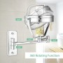 BATHWA Specchio da Parete per Bagno, Specchio per Trucco LED Specchio Cosmetico Pieghevole, Removibile Retrattile Bifacciale Spe