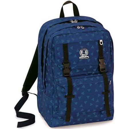 Zaino Duffy Invicta Triangle, Blu, 30 Lt, Doppio Scomparto, Tasca Porta Laptop fino a 15'', 45 cm