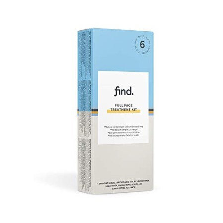 FIND - Confezione per trattamento completo del viso (esfoliante ai diamanti, siero illuminante, maschera detox, maschera all’a