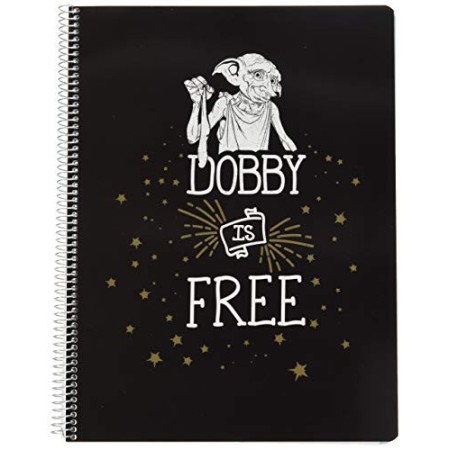 Erik® - Quaderno appunti a quadretti Harry Potter Dobby, perfetto per scuole elementari, medie e superiori, A4, 5x5, microperfo