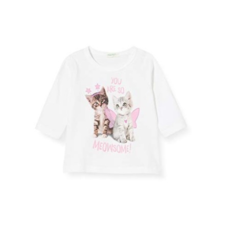 United Colors of Benetton 3I1XMM254 Maglietta, Bianco (Bianco/Blu 101), 74 Unisex-Bimbi