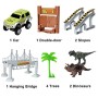 Kit Giocattolo Dinosauro Giurassico Mondiale e 142 Piste Flessibili Contiene 2 Dinosauri,1 Veicolo Militare,4 Alberi,2 Slope Ped