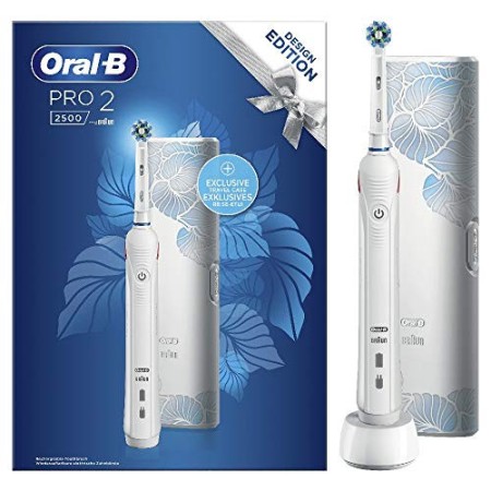 Oral-B Pro 2 2500 Design Edition Spazzolino Elettrico Ricaricabile, 2 Modalità di Spazzolamento, Bianco