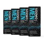 Marchio Amazon - Solimo Uomo detergente viso al carbone attivo con pantenolo e vitamina E, 4x150ml