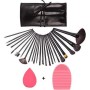 GUSODOR 24PCs Trucco Pennelli Kit | Cosmetici Spazzola Maniglia Legno Set Professionale - Spazzole Per Ombretto Polvere, Crema, 