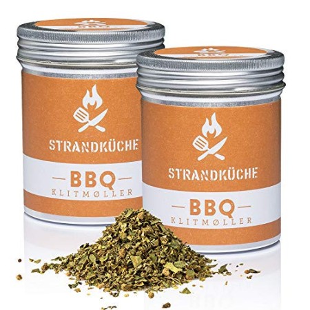 Strandküche Klitmøller Spezie BBQ 2x30 g I Spezie Aromatiche per Barbecue e Marinatura a Secco con Maggiorana Coriandolo Noce 