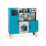 Janod- Maxi Legno Lagoon Cucina Giocattolo con Frigo, Forno e Microonde, Gioco di Emulazione e Abilità, 15 Accessori Inclusi, A