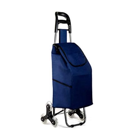 Carrello per la spesa pieghevole, carrello pieghevole a 3 ruote, pieghevole, grande capacità, facile da salire le scale, per sh