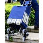 Carrello per la spesa pieghevole, carrello pieghevole a 3 ruote, pieghevole, grande capacità, facile da salire le scale, per sh